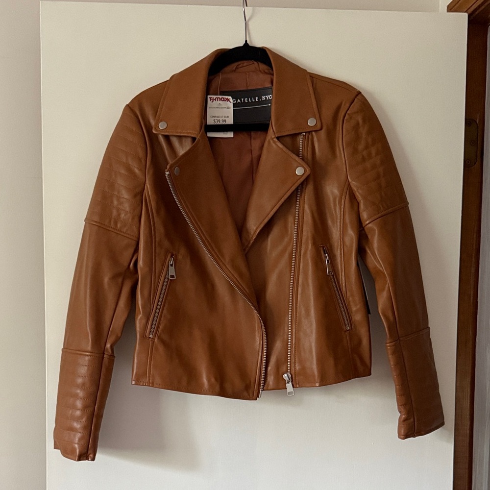 NWT Brown Leather Jacket
